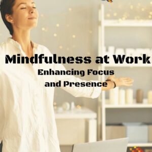 Professional practicing mindfulness at work to improve focus and reduce stress