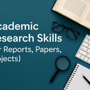 Academic Research Skills course for reports, papers, and projects - online learning.