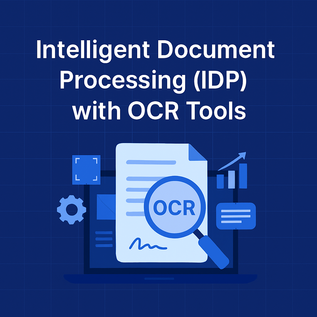Course image for Intelligent Document Processing (IDP) with OCR Tools, featuring digital document automation graphics and OCR icons.
