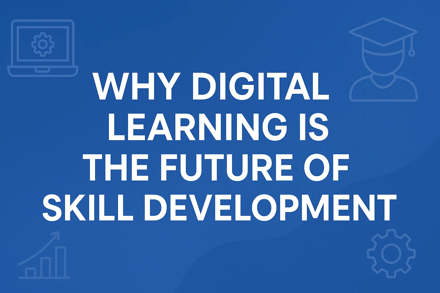 Digital learning illustration showing icons of education, technology, and growth — representing the future of skill development in EdTech.